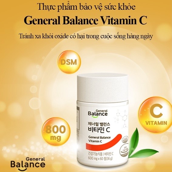 Thực phẩm bảo vệ sức khỏe General Balance Vitamin C, tăng đề kháng Gcoop Hàn Quốc